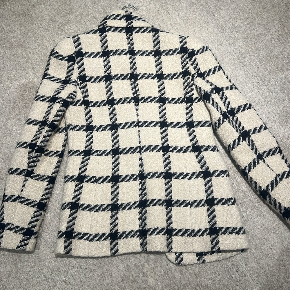 ISABEL MARANT Plaid Women's Jacket in Cream and Black SIZE 36 - Picture 15 of 16